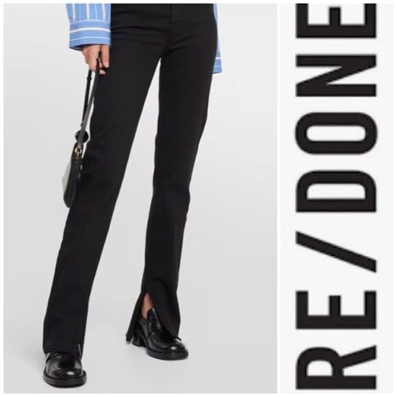 Re/Done Black Straight Leg Jeans - Picture 1 of 13